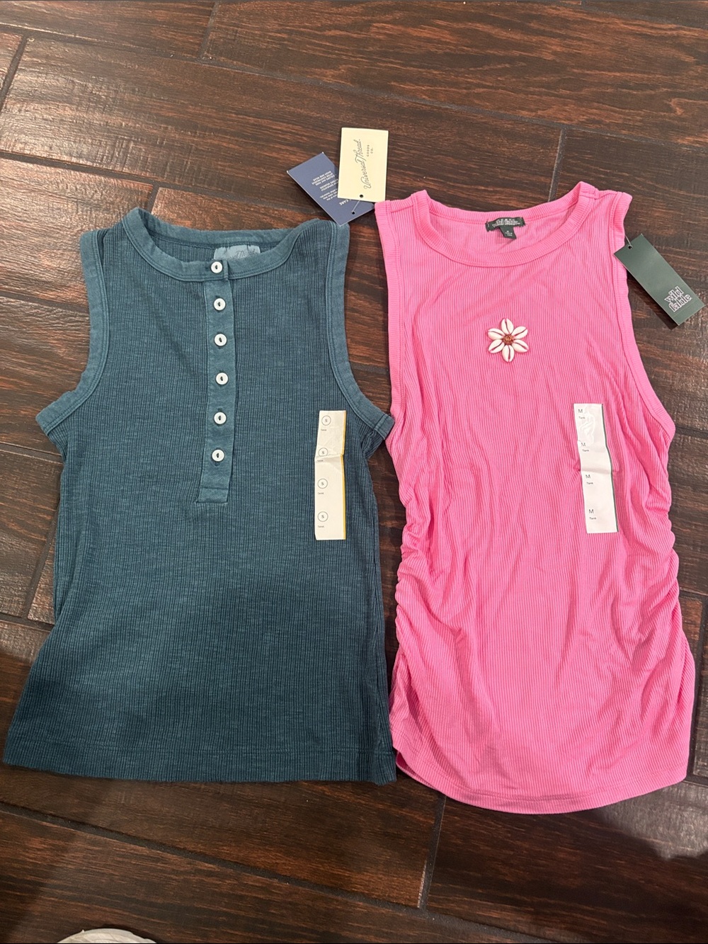 wild fable Hot Pink Daisy Ribbed Tank